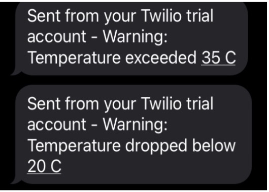 Twilio Temperature Messages